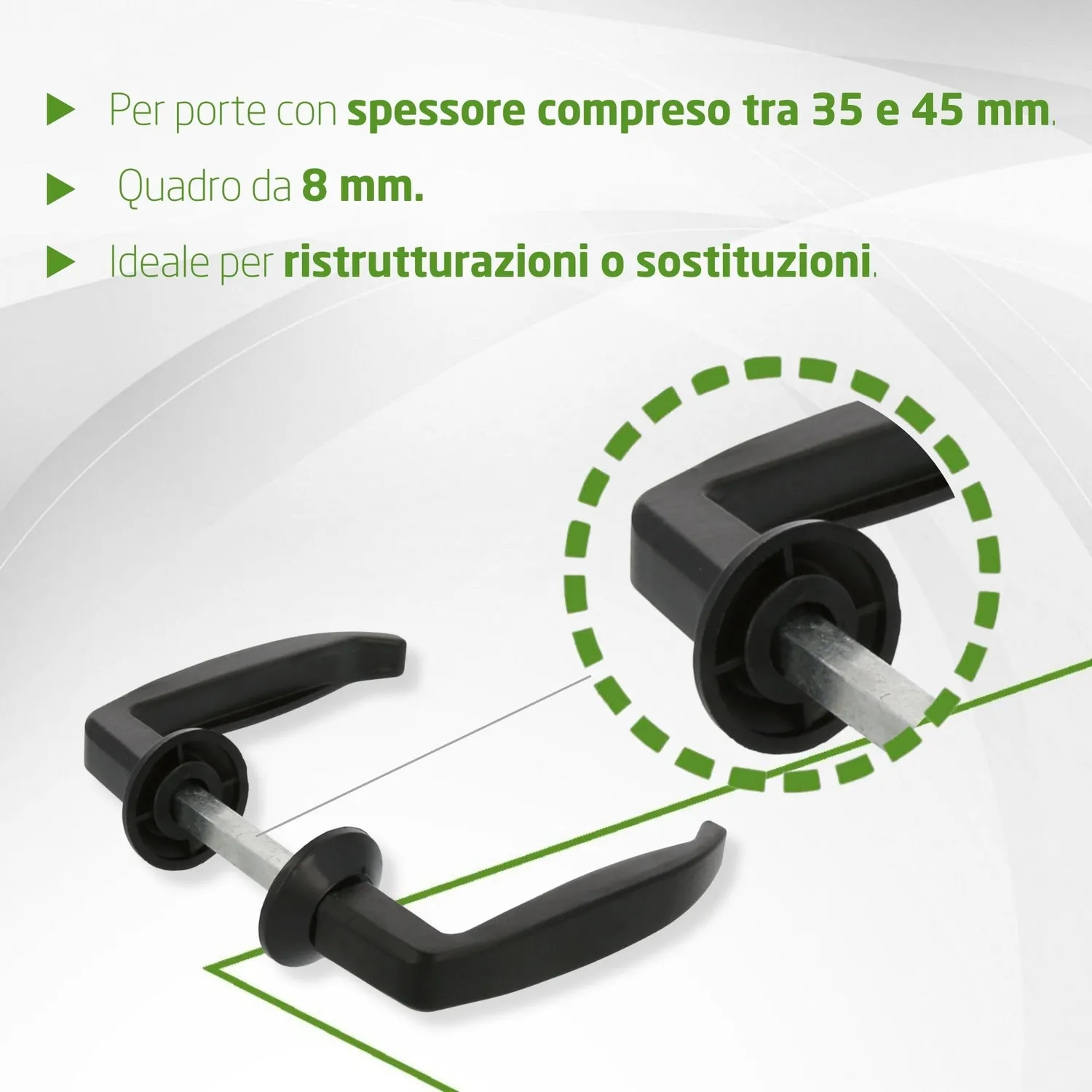 Amig Maniglia Alluminio Nera 105 mm Porta 35-45 mm