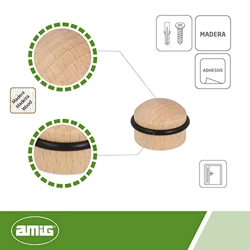 Amig fermaporta adesivo faggio 35x29 mm 2 pezzi