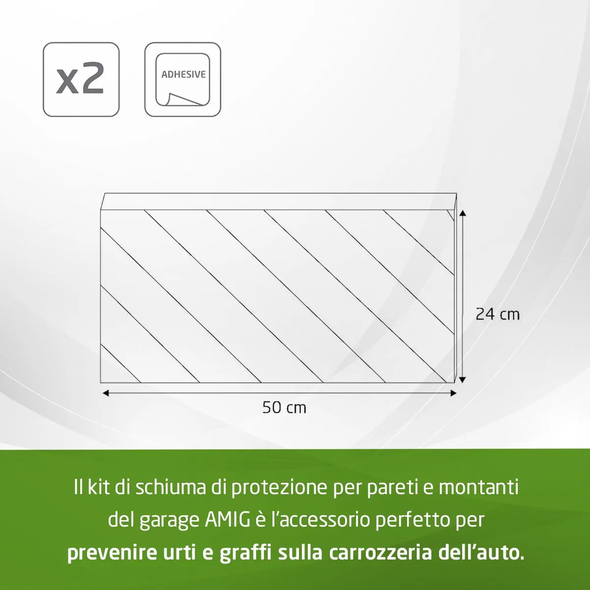 Amig protezioni colonne garage 50x24 cm paracolpi set 2 pezzi rosso