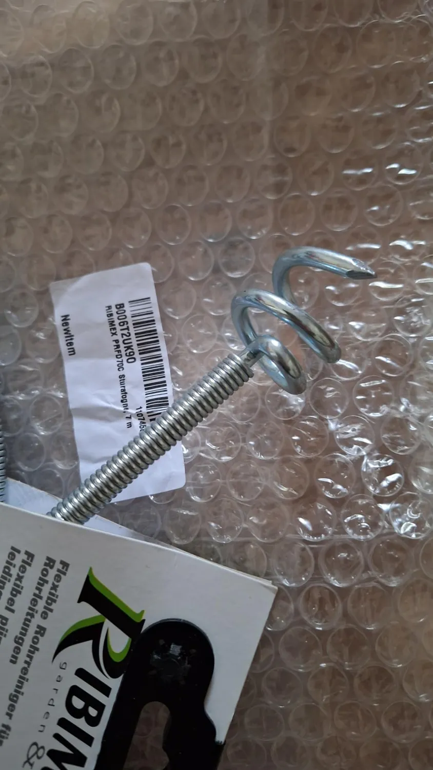 Ribimex Sonda Sturatubi 7 m 8 mm per scarichi e WC