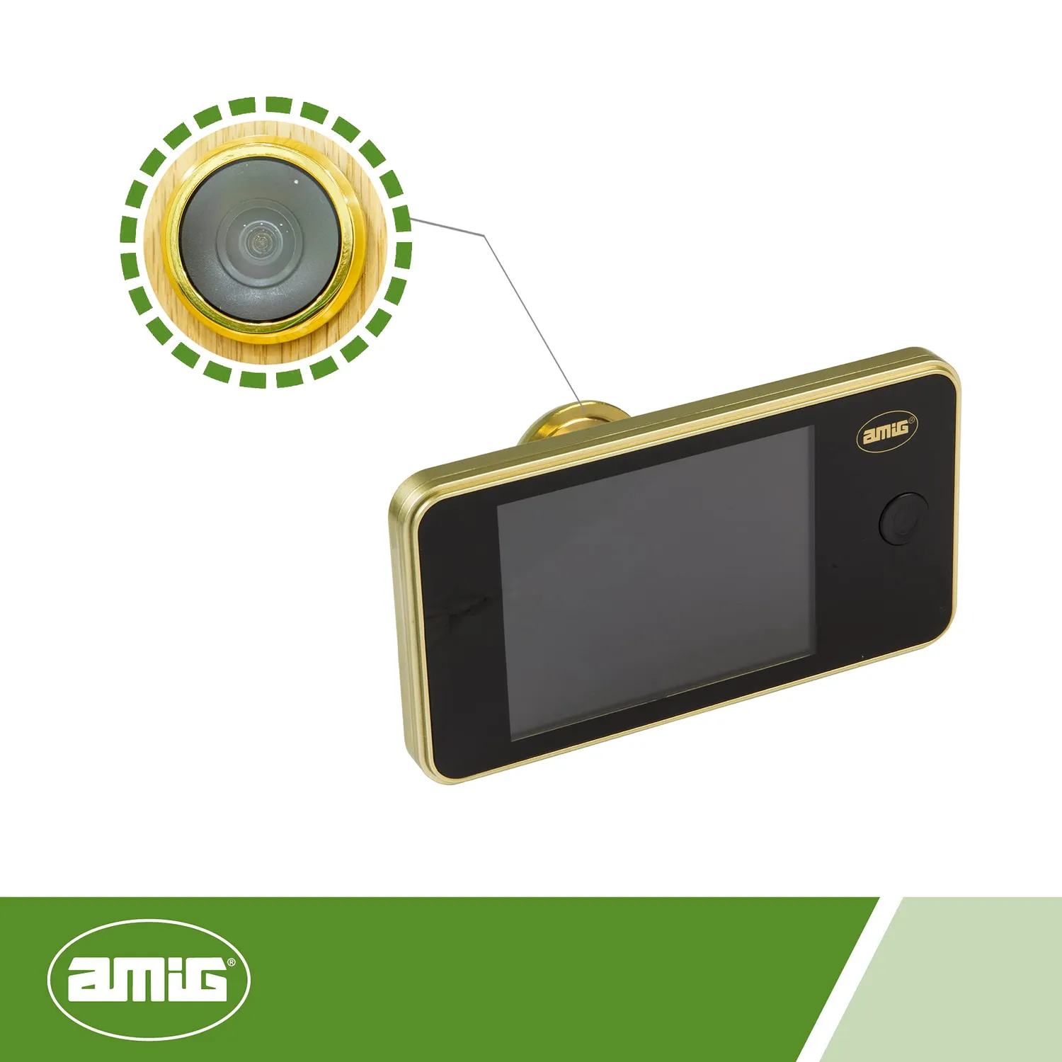 Amig Spioncino Digitale Porta Display 3,2" Oro
