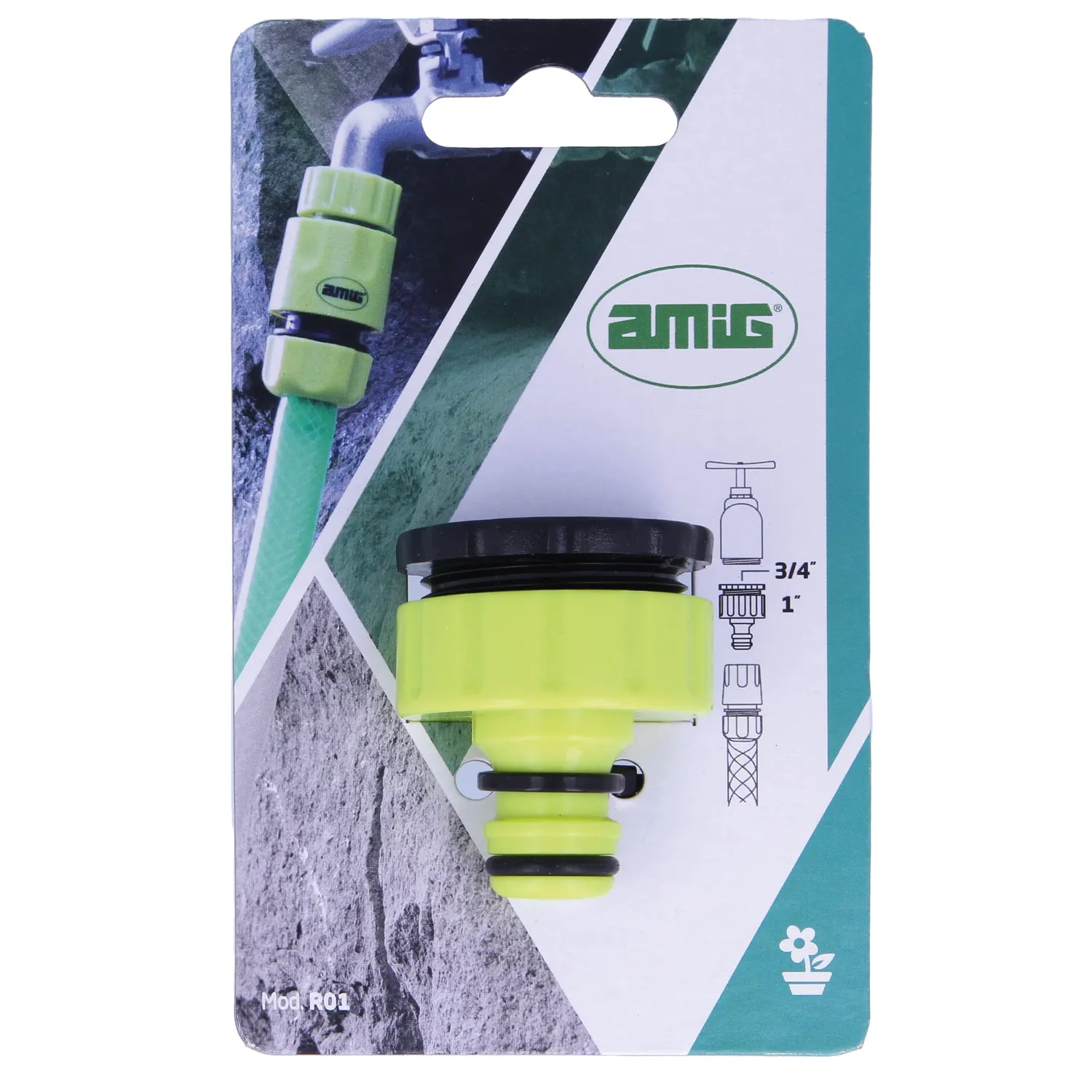 Amig Adattatore rubinetto 3/4"-1" ABS verde pistacchio