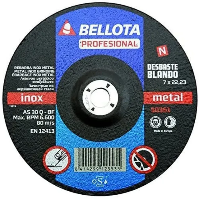 Bellota Professionale Spianatura Inox disco da sbavo 180 mm morbido