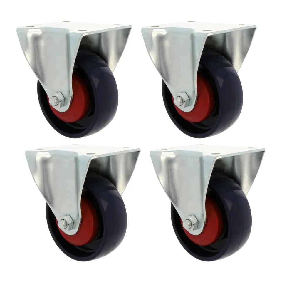 Amig Set 4 Ruote Fisse Ø 100 blu piastra 250 kg