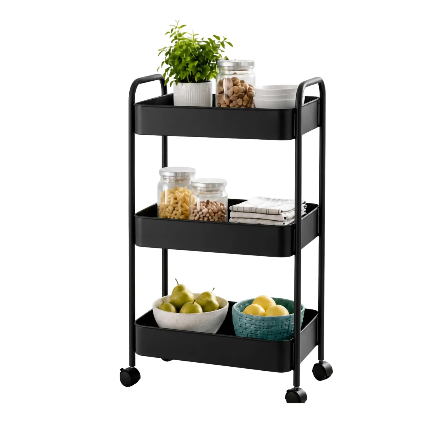 Amig Klipsa carrello cucina bianco 3 ripiani