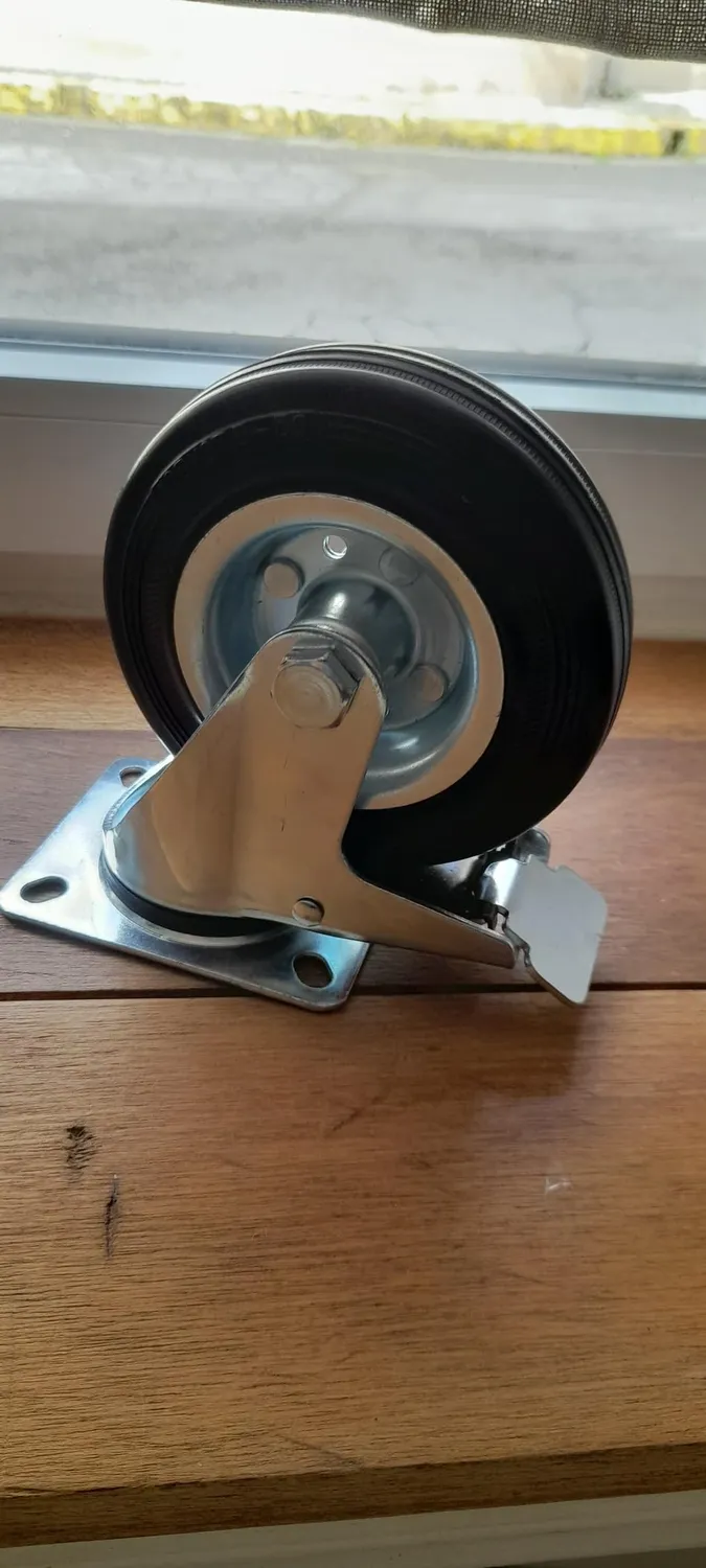 Amig Set 4 Ruote con Freno 125 mm 120 Kg Gomma