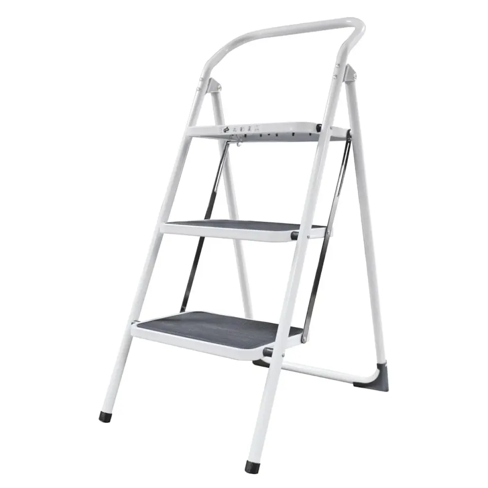 Amig Scala Sgabello 3 Gradini 103 cm 150 kg Bianca