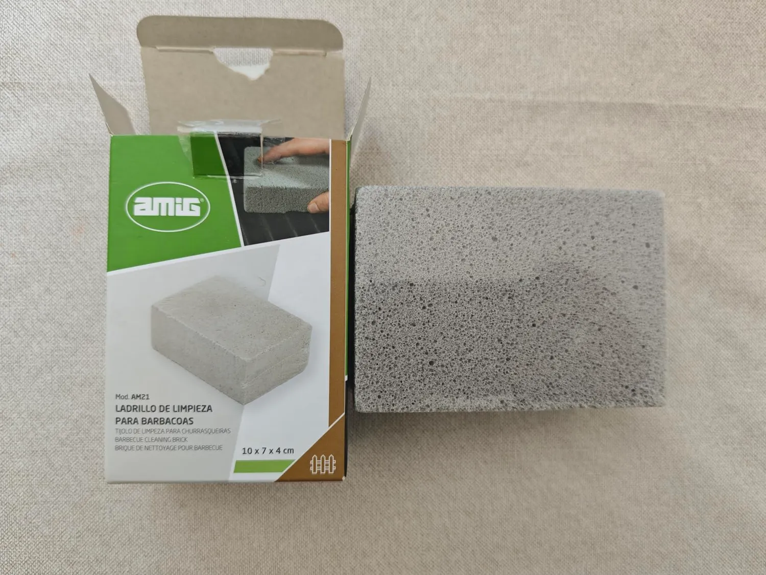 Amig AM21 Mattone Pulizia Barbecue 10x7x4 cm Vetro