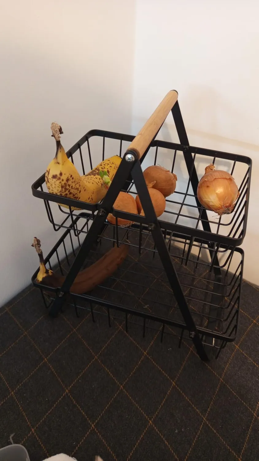 Amig Stilo 04-30 portafrutta 2 livelli nero legno