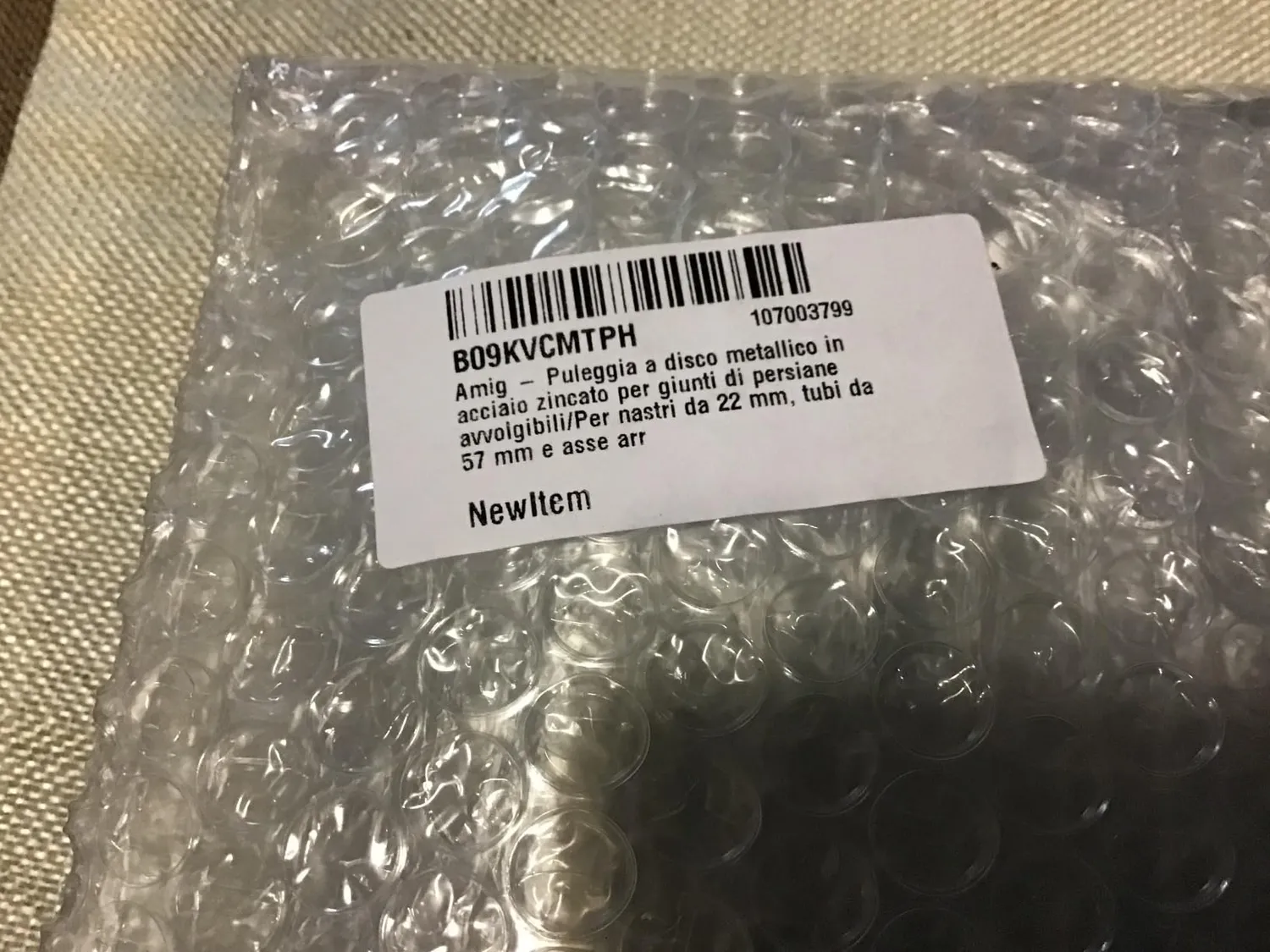 Amig Puleggia Tapparella Acciaio 180 mm Nastro 22 mm