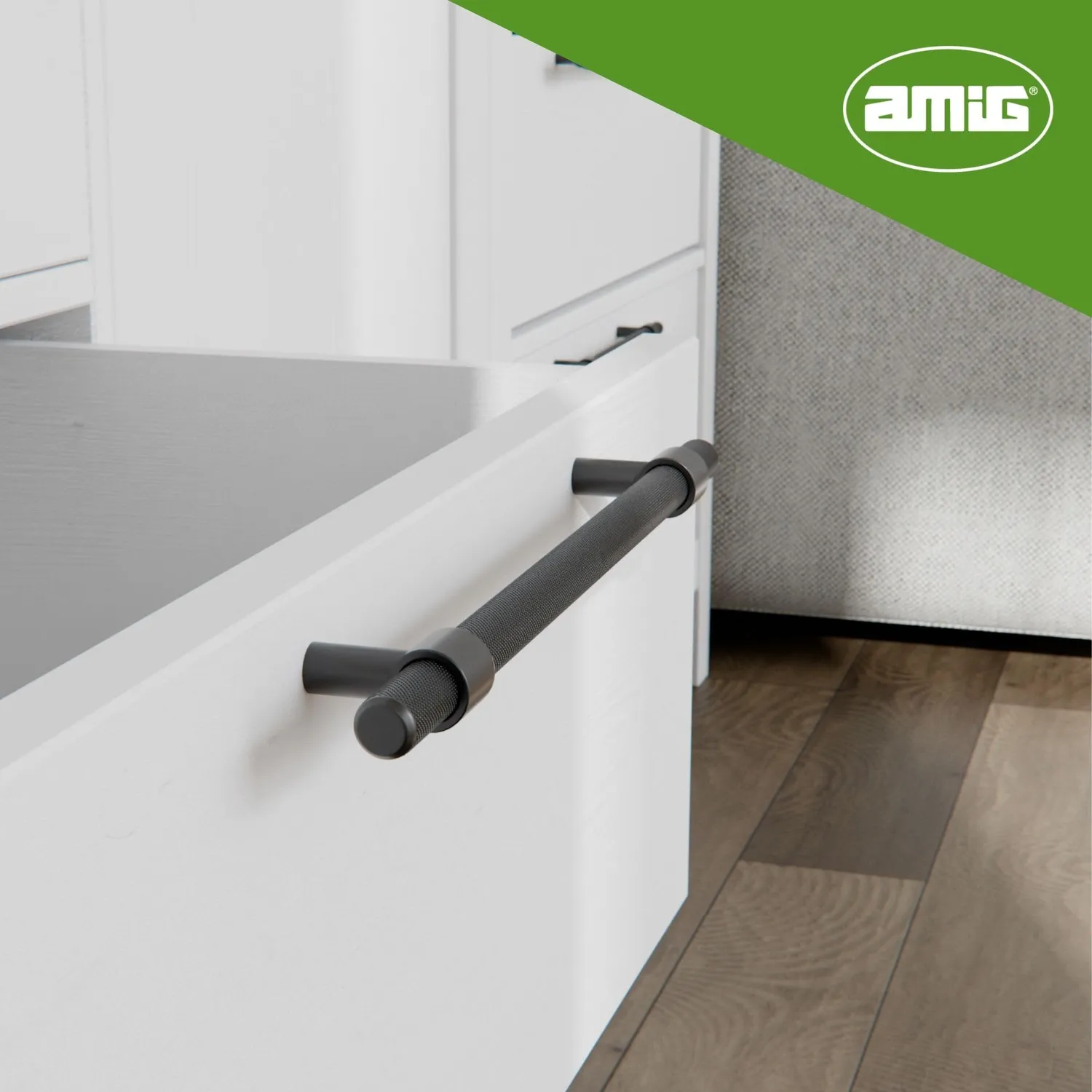 Amig 836 maniglia mobili 192 mm nero opaco 2 pz inox