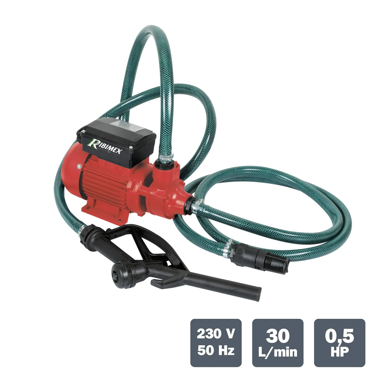 Ribimex kit pompa gasolio 370W tubo 4 m pistola