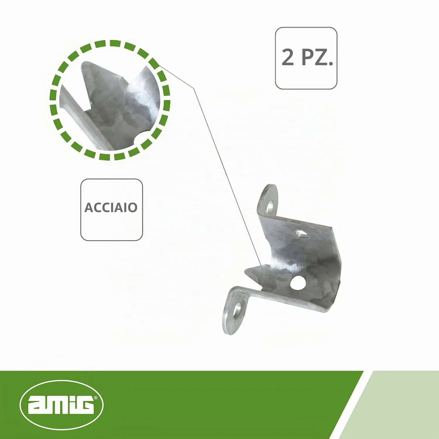 Amig Supporto Rullo Tapparella Acciaio Zincato 32x23 mm