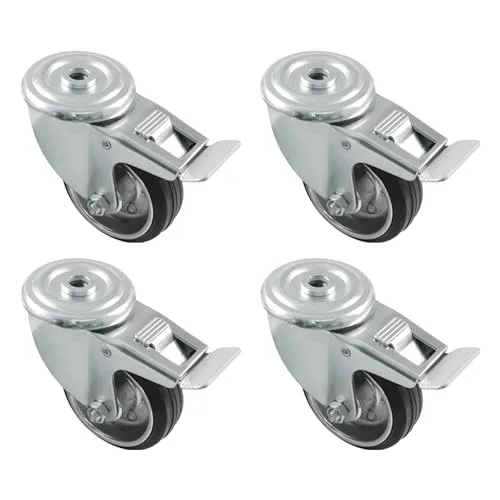 Amig Set 4 Ruote Mobili con Freno 80 mm Nere