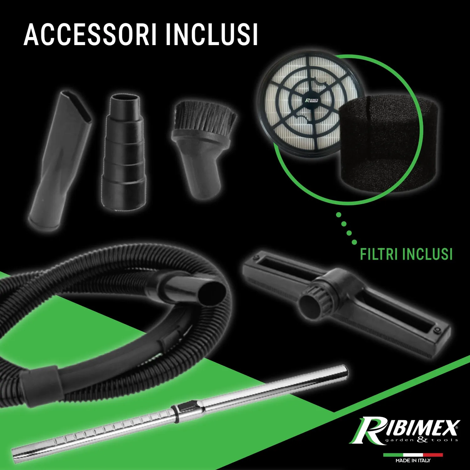 Ribimex Cyclonix PRCEN023 aspiratore 4in1 30L 1600W