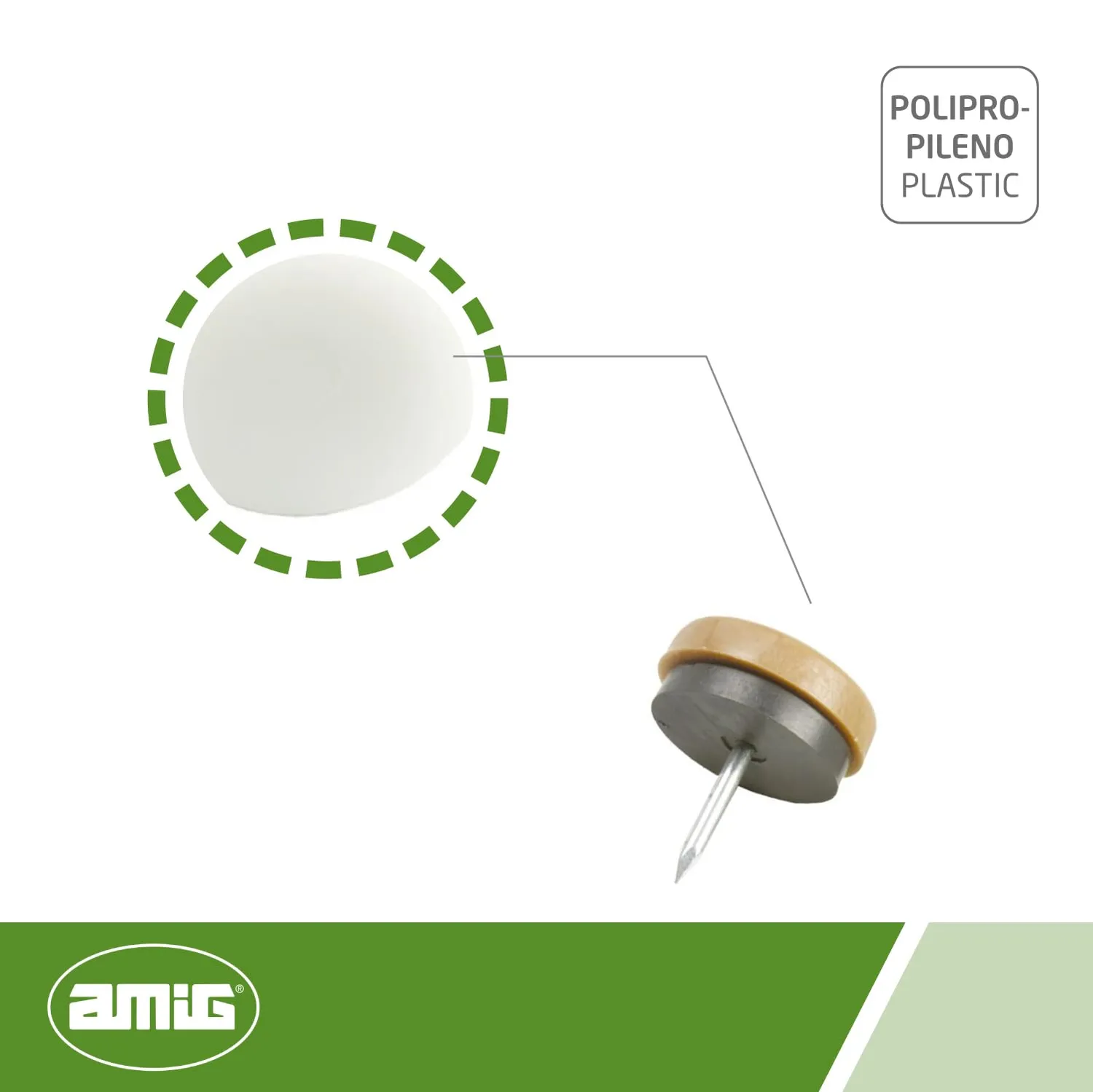 Amig 70 puntale con chiodo 29 mm marrone per gres