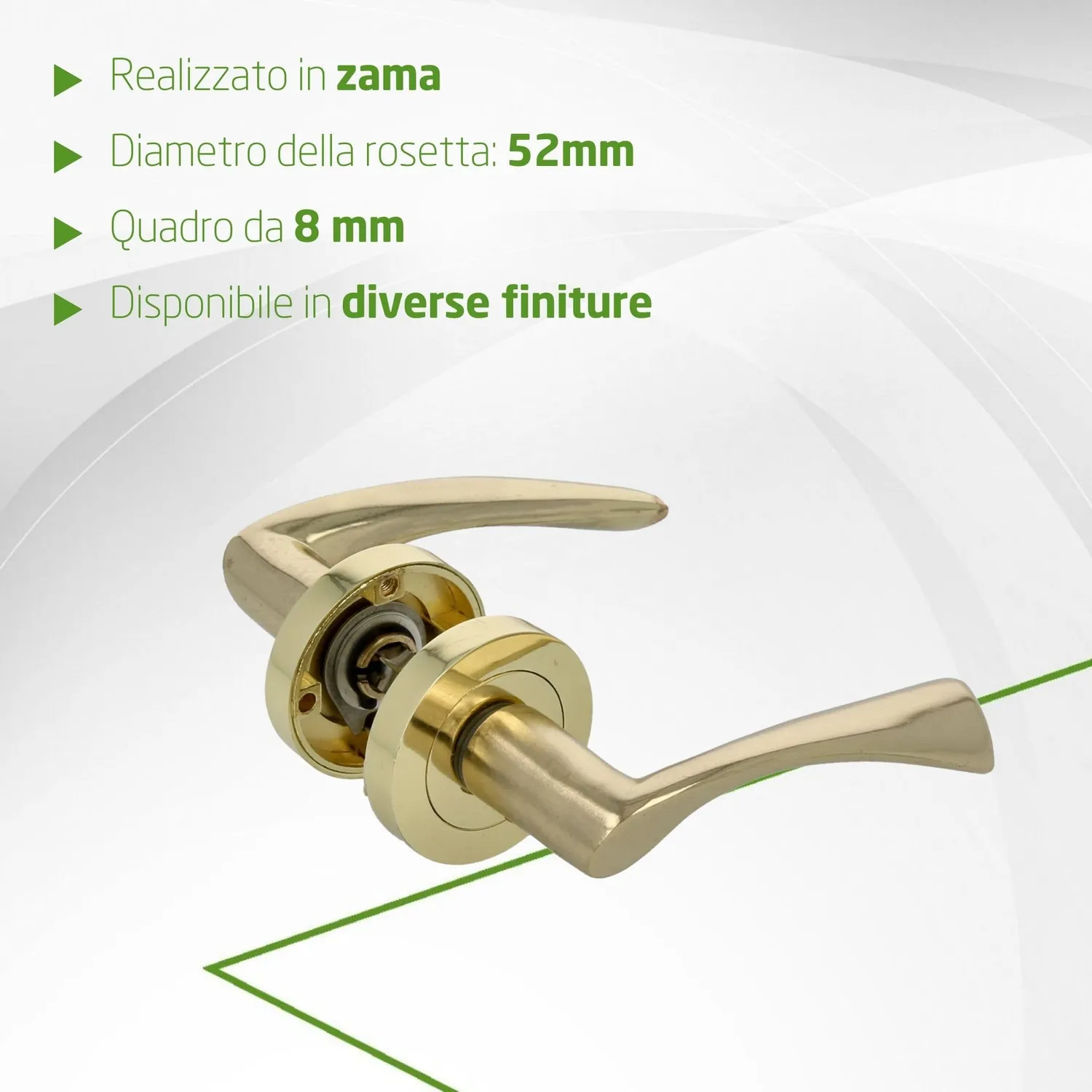 Amig maniglia porta rosetta oro set 2 pezzi