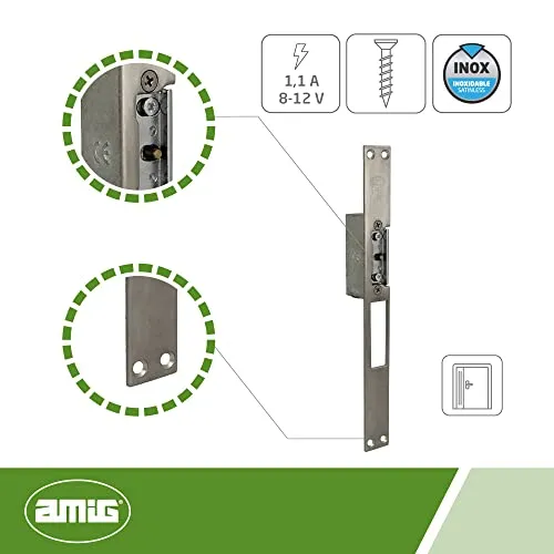 Amig 30 Apriporta Elettrico 250 mm Acciaio Satinato 12 V