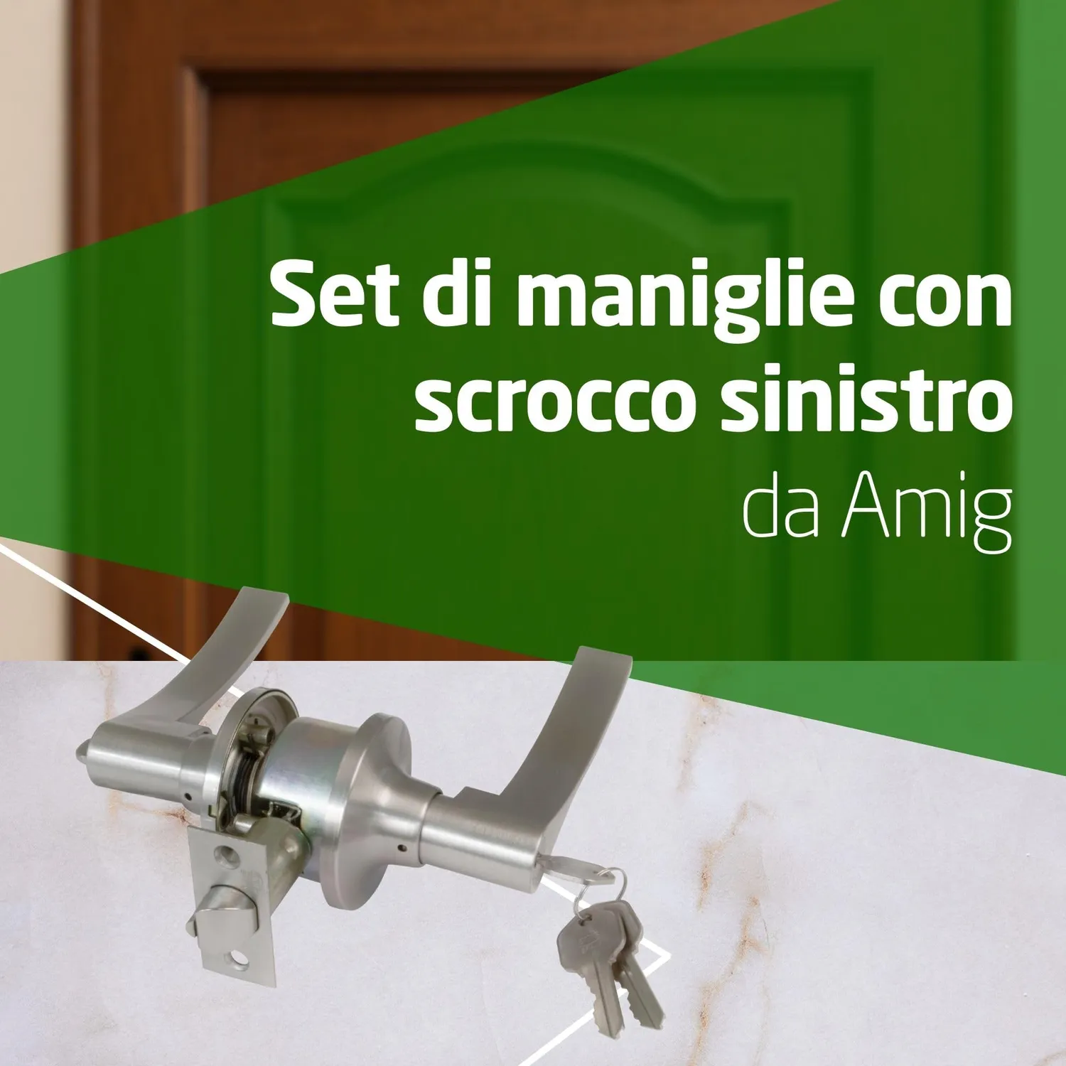 Amig Maniglia Sinistra Rosetta Zamak Argento 60/70 mm