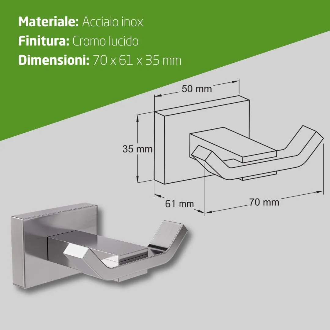 Amig Mod. 8 gancio portasciugamani 71x76x35 mm cromo