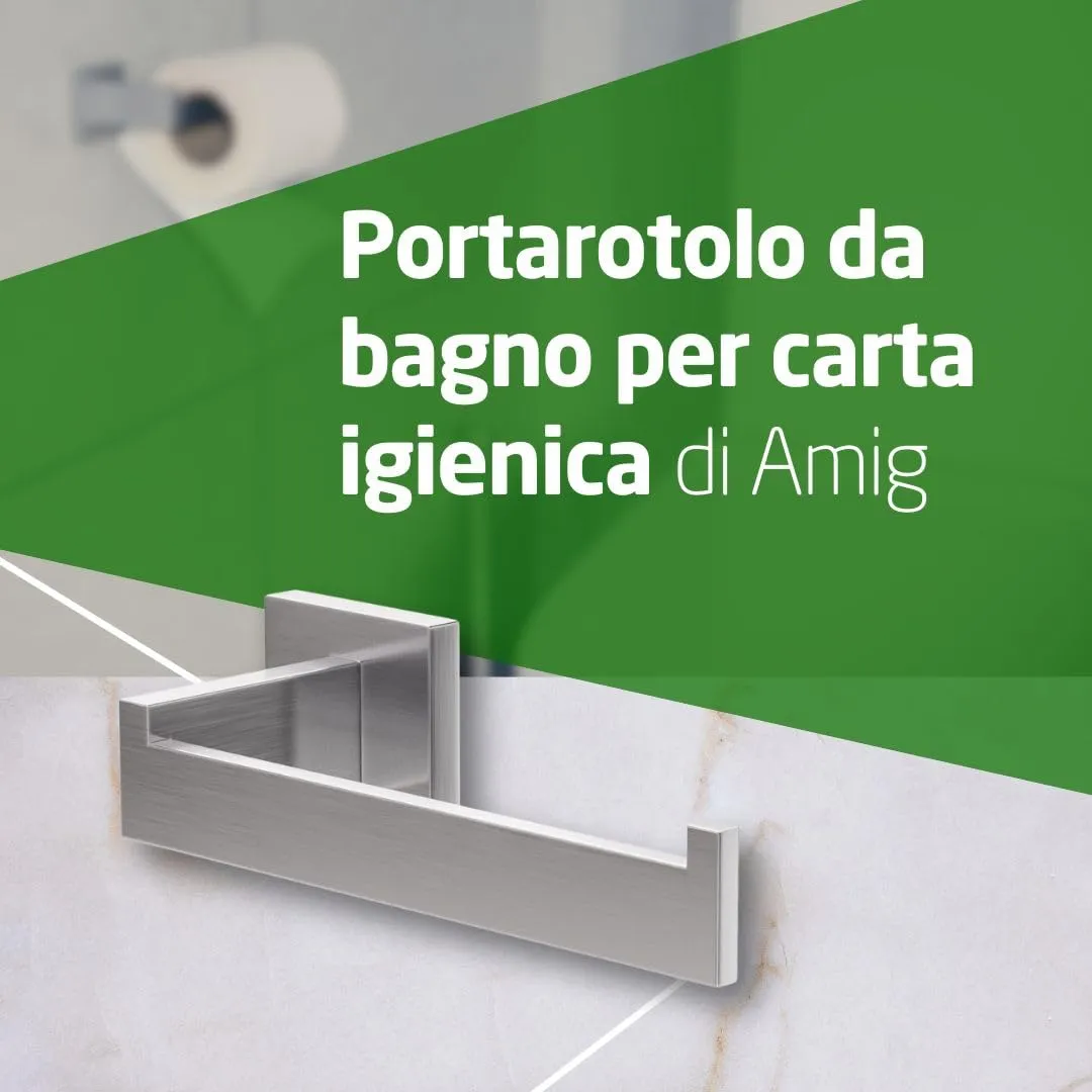 Amig Isla-3 Portarotolo Carta Igienica Argento Opaco
