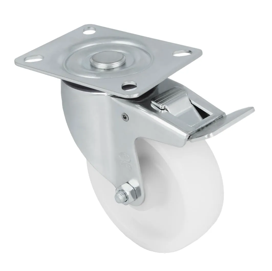 Amig Set 4 Ruote Ø 100 piastra con freno bianche 200 kg