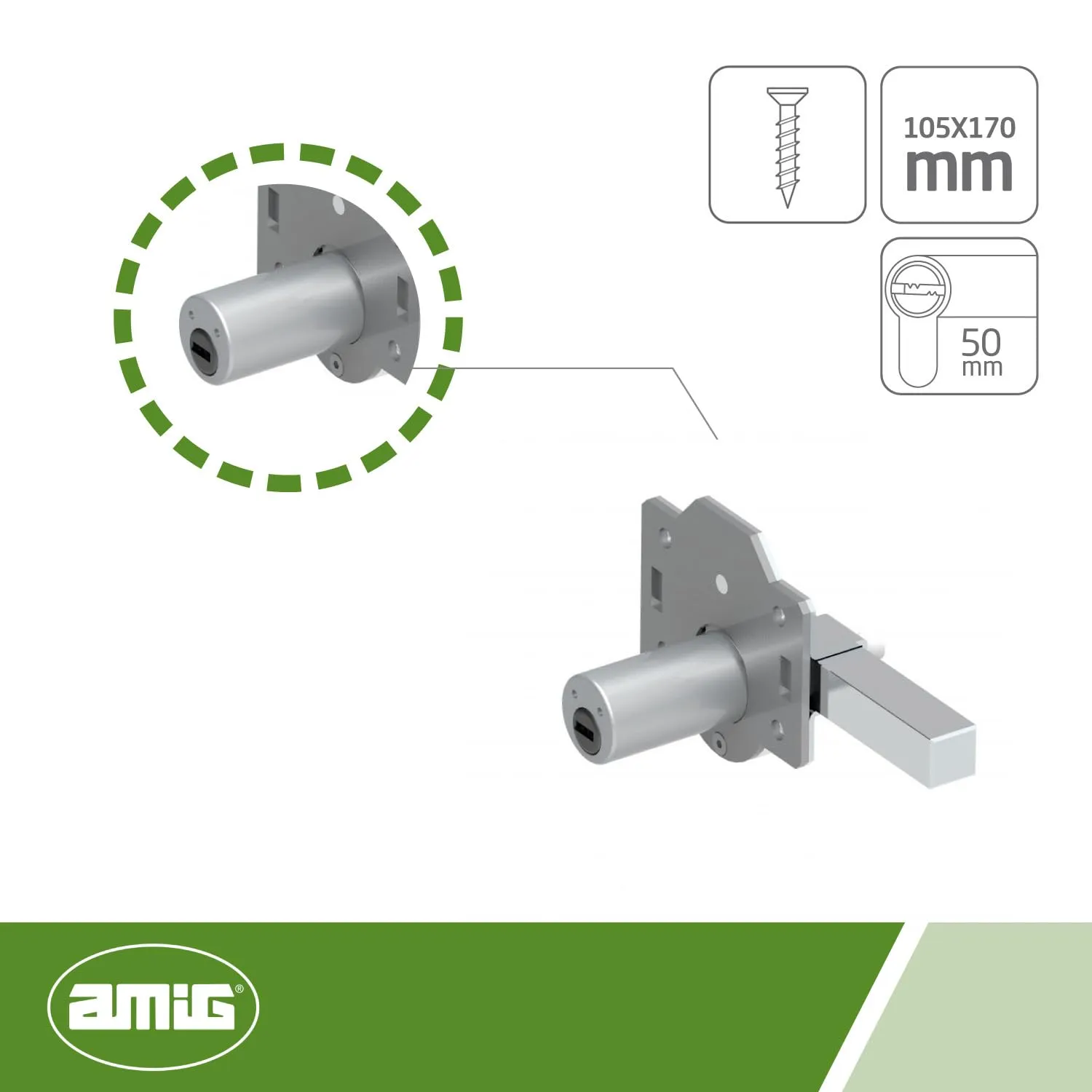 Amig 1Plus Serratura da Incasso 105x170 mm Antiscasso