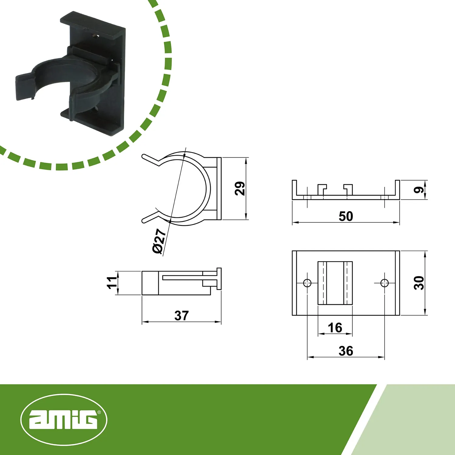 Amig Mod. 9 piedini cucina regolabili kit 4 pezzi neri