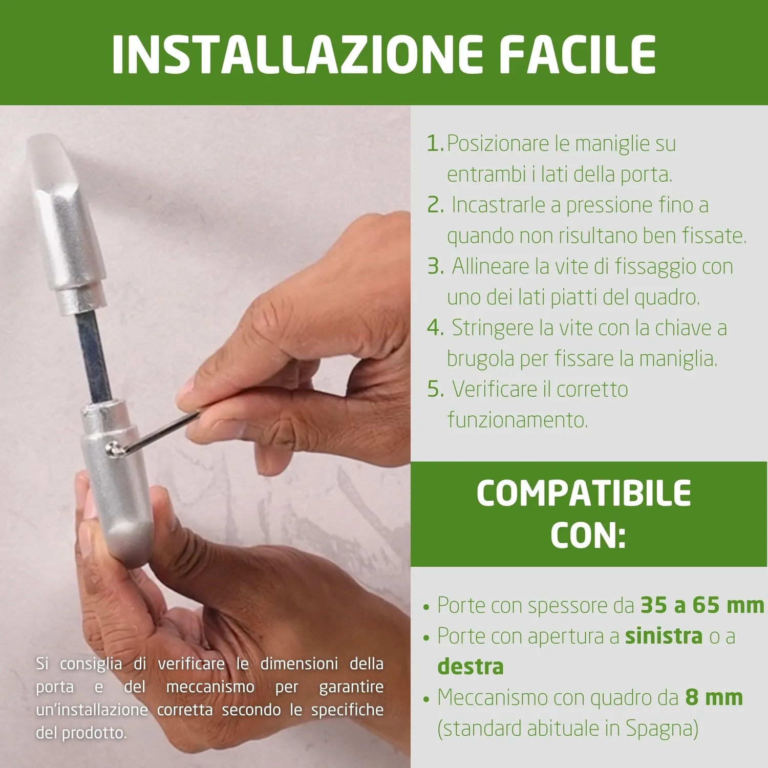 Amig 2113 maniglia porte interne alluminio 130x61 mm