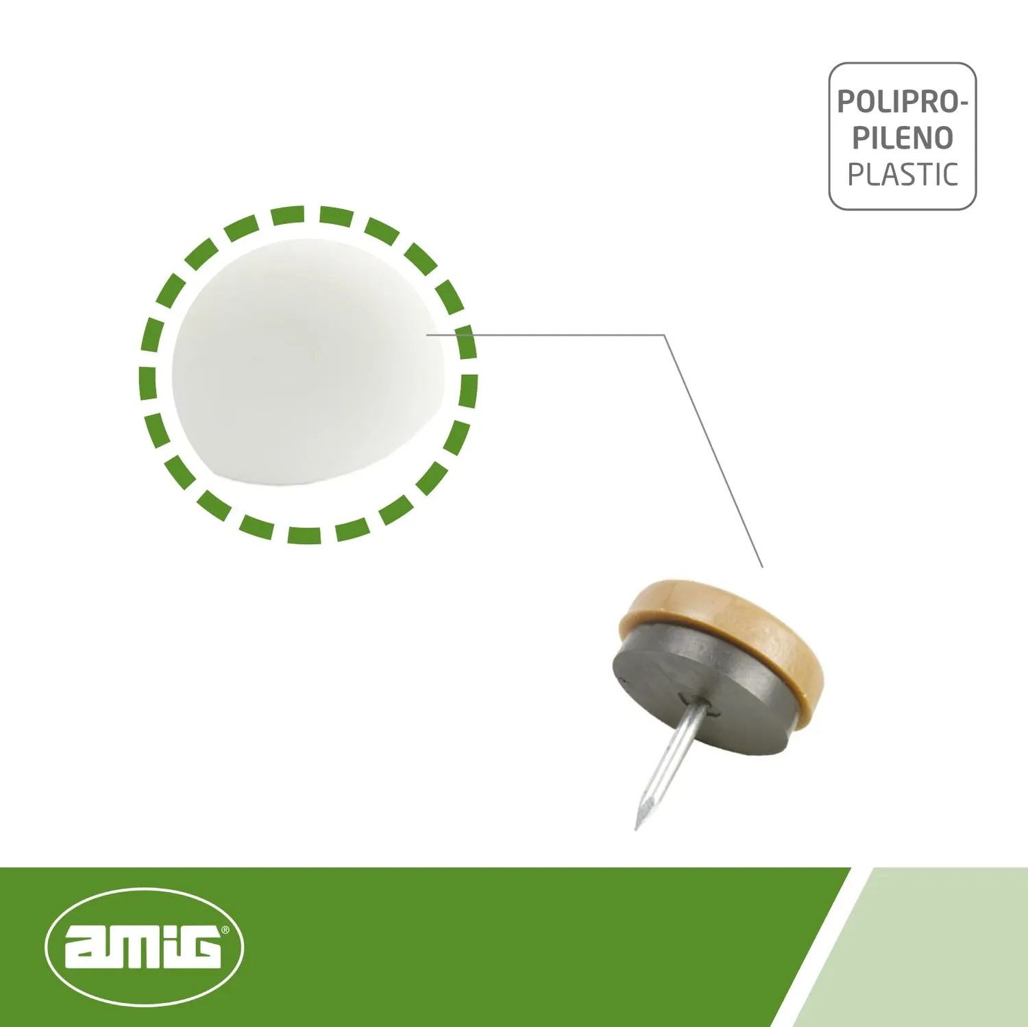 Amig 70 puntale con chiodo 16 mm marrone per gres