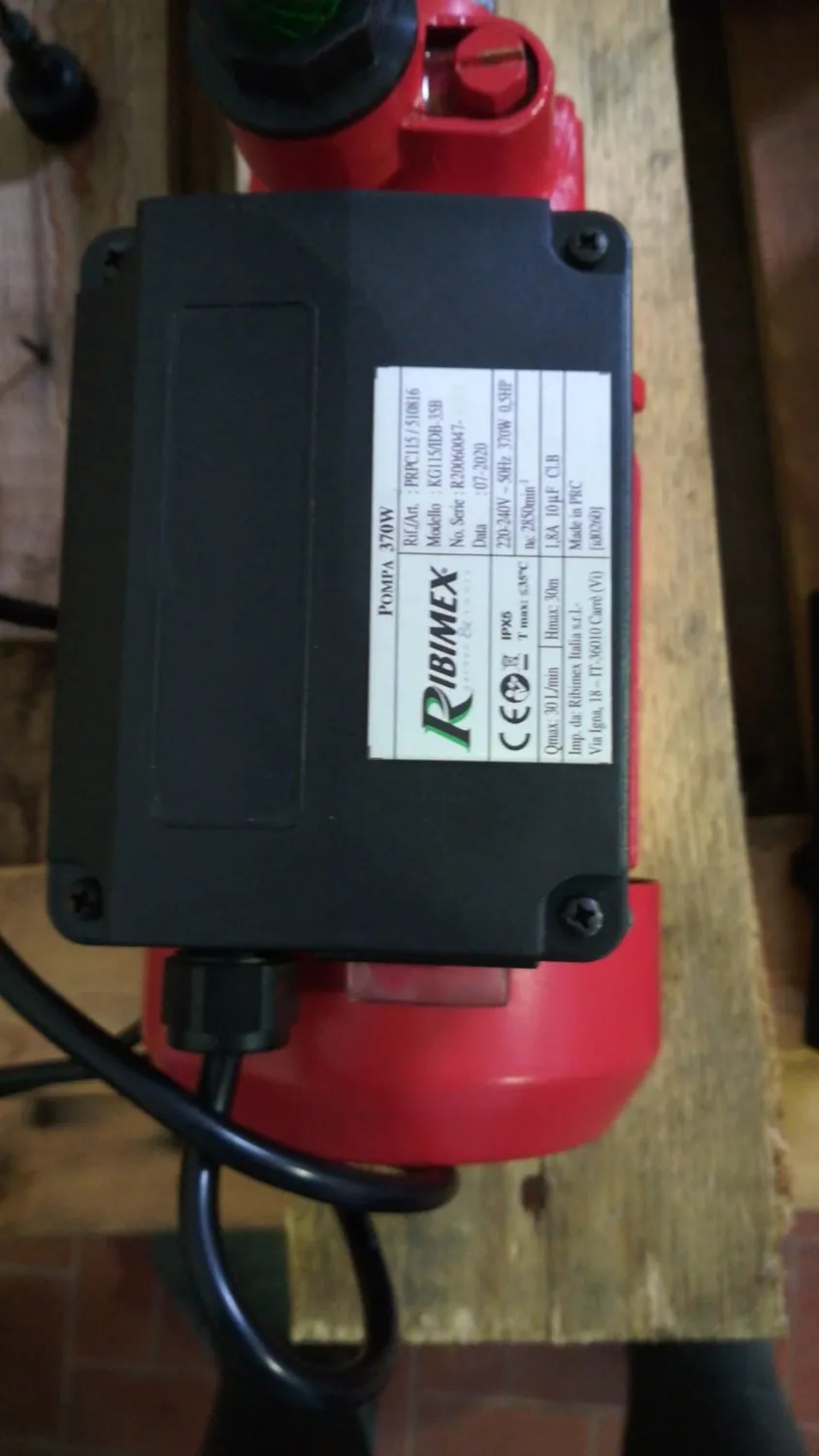 Ribimex kit pompa gasolio 370W tubo 4 m pistola