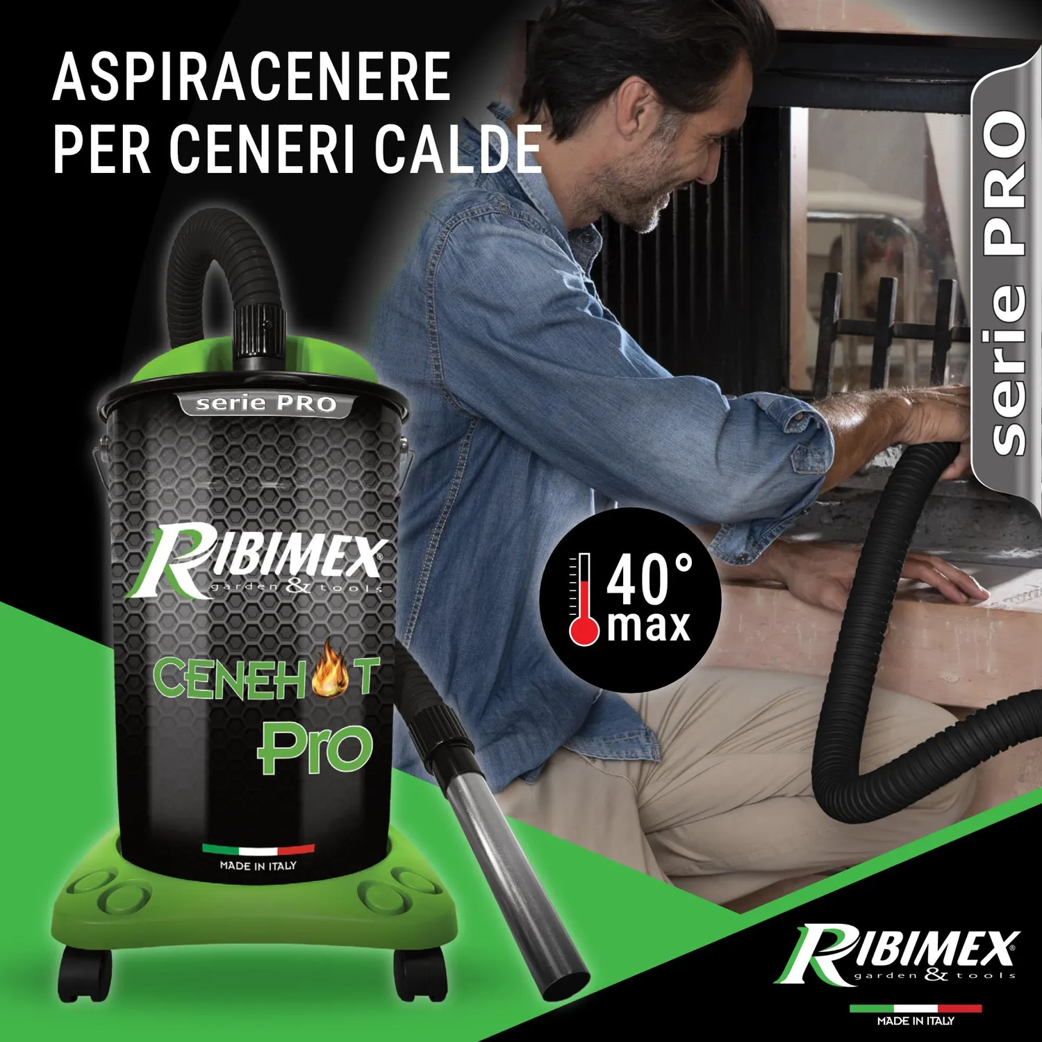 Ribimex Cenehot PRCEN005 aspiracenere 18 L 40°C