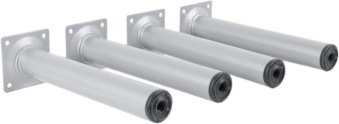 Amig gambe tavolo acciaio 30x250mm argento kit 4 pezzi