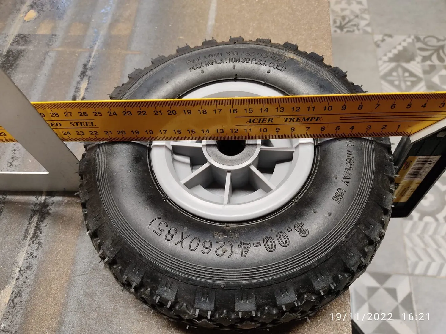 Ribimex Ø260 mm Ruota Gonfiabile Carrello Pneumatica