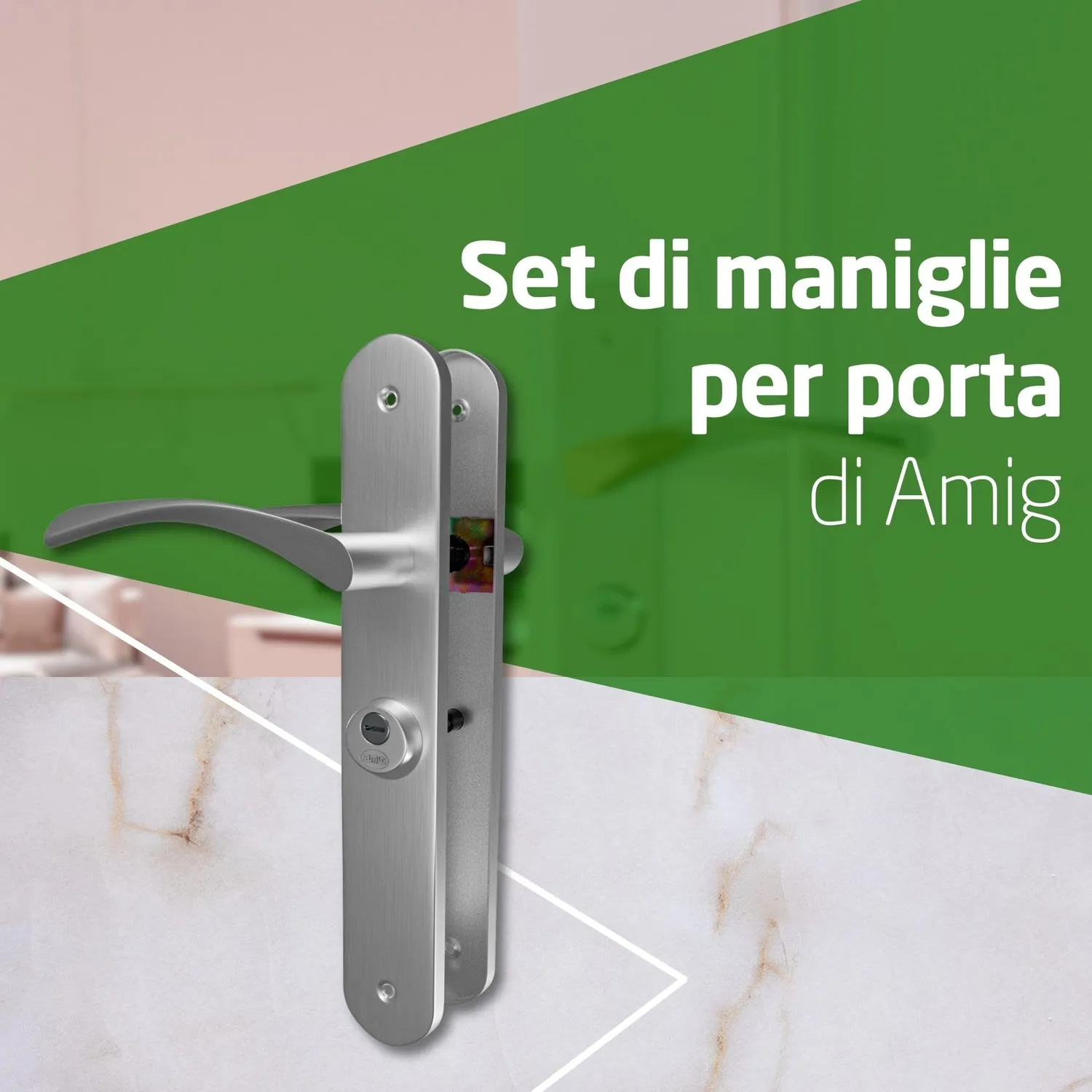 Amig Ishi 46 maniglia porta sinistra nichel spazzolato