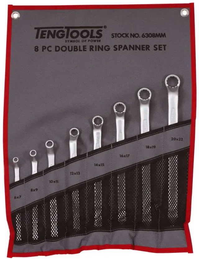 TengTools Set Chiavi Poligonali 8 Pezzi in Rotolo