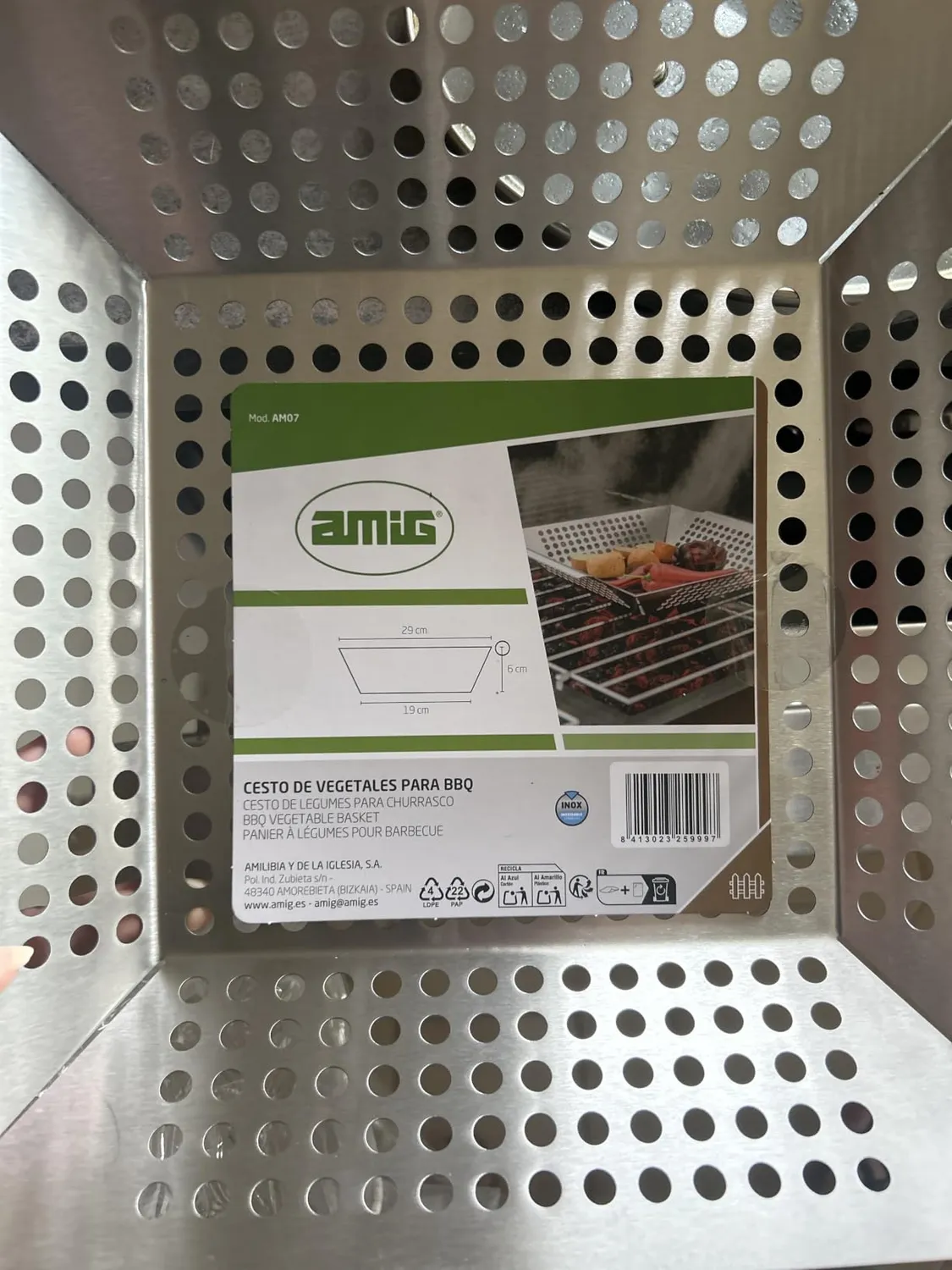 Amig AM07 cesto barbecue verdure acciaio 29 cm