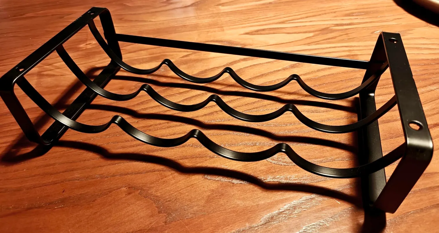 Amig Portabottiglie Acciaio Nero 4 Bottiglie 41x20,5 cm