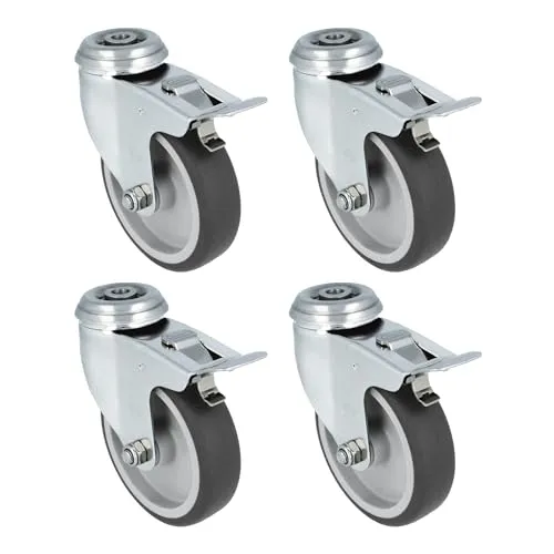 Amig set 4 ruote girevoli 100 mm con freno 90 kg