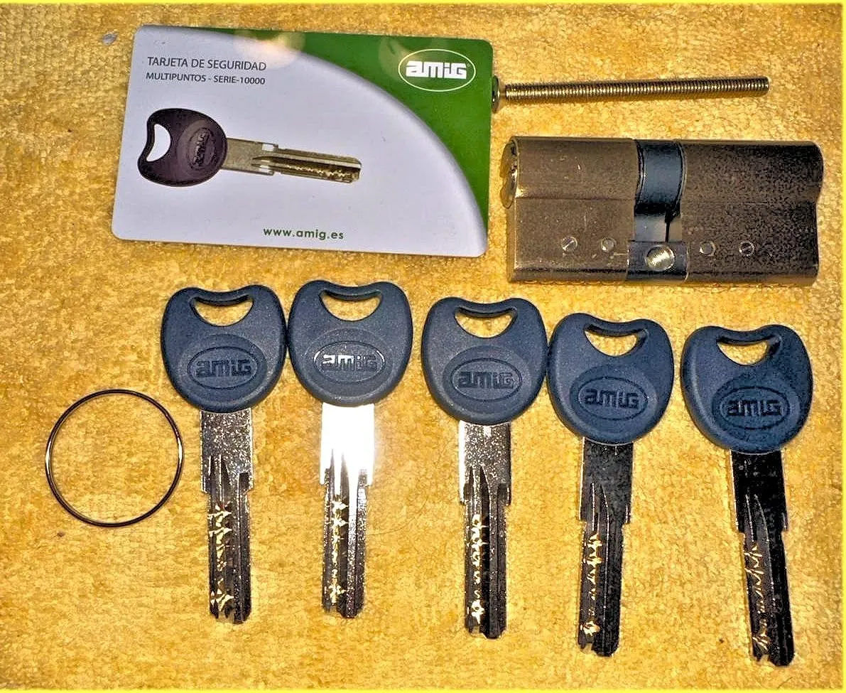 Amig cilindro sicurezza 66 mm 31-35 oro opaco 5 chiavi