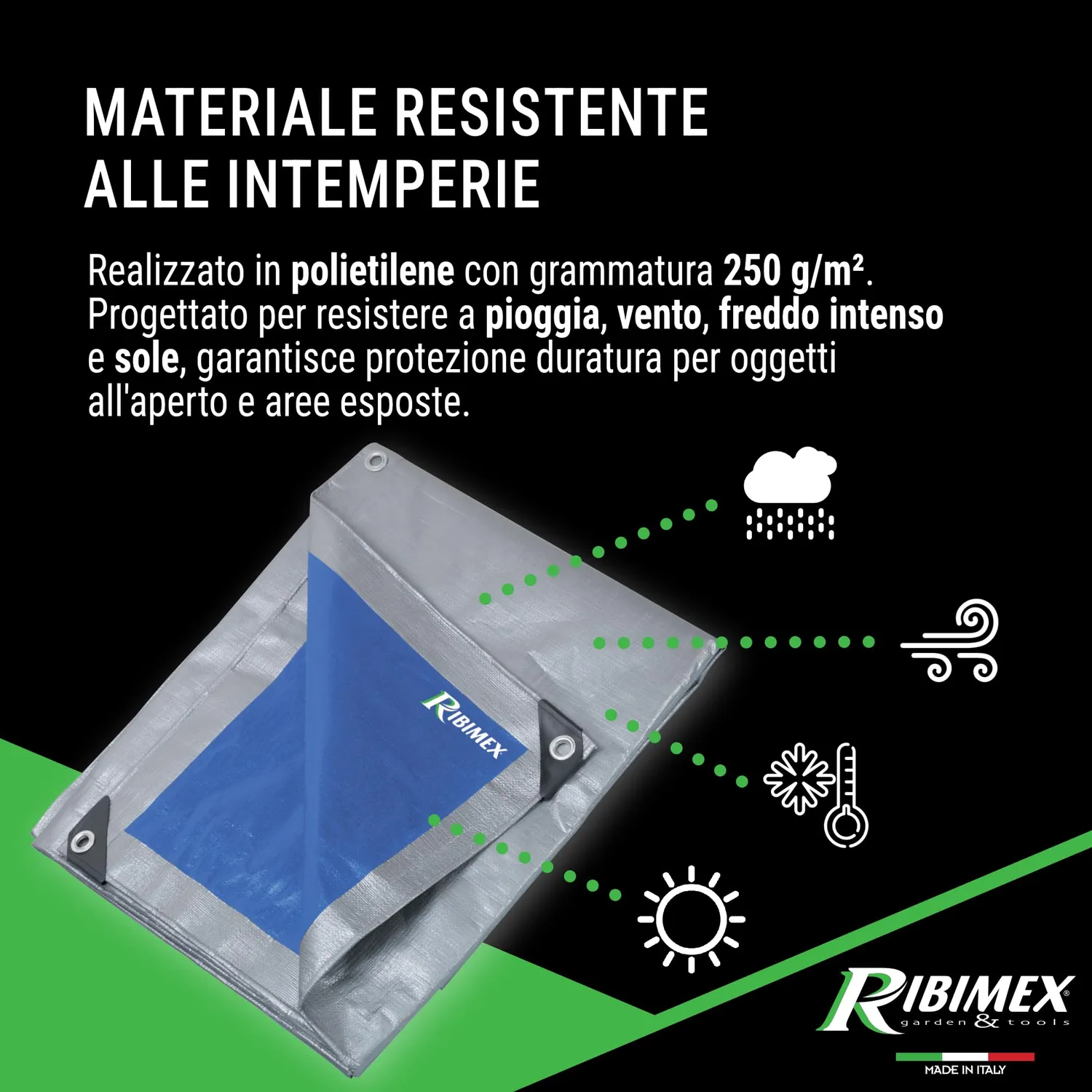 Ribimex PRO 5x8 m Telone Impermeabile 250 g/m²