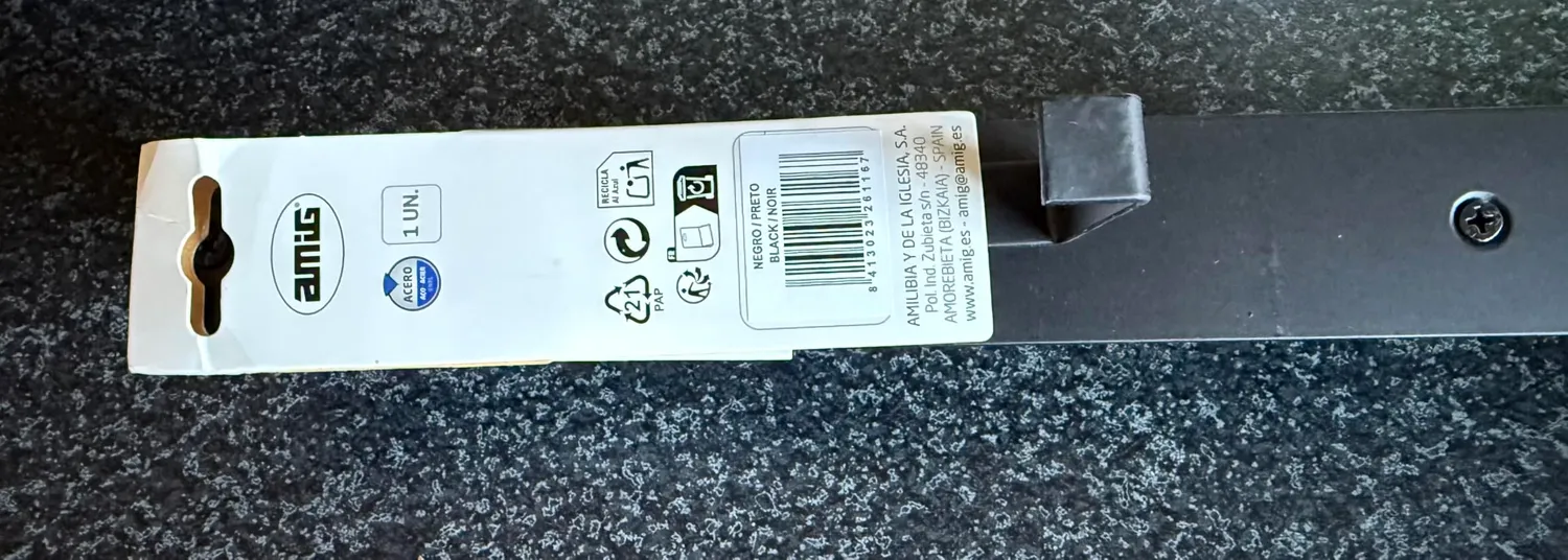 Amig CP45 Appendino Porta Nero Acciaio Legno 350 mm