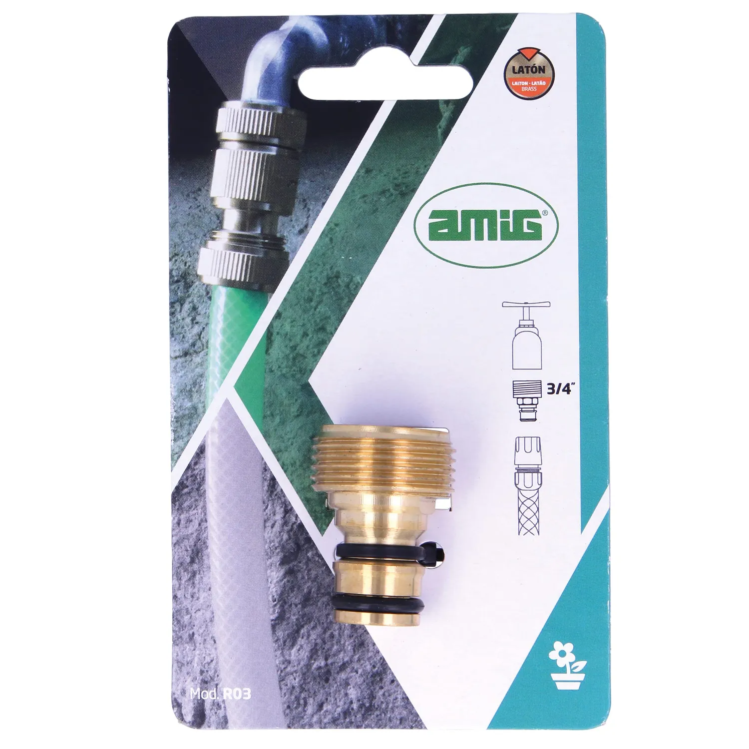Amig Adattatore Rubinetto 3/4" Ottone per Tubo