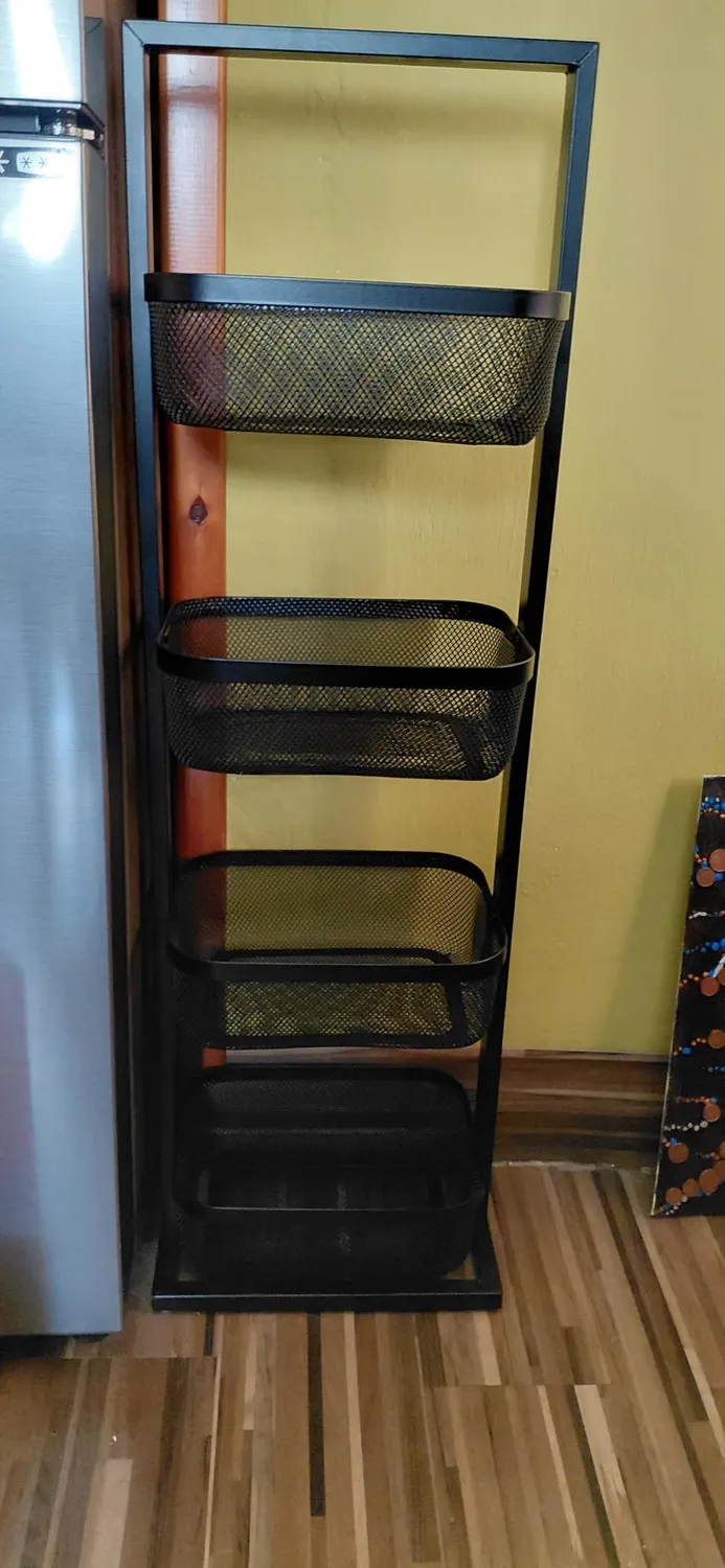 Amig carrello cucina 4 cesti 27,6x18x89,2 cm acciaio nero