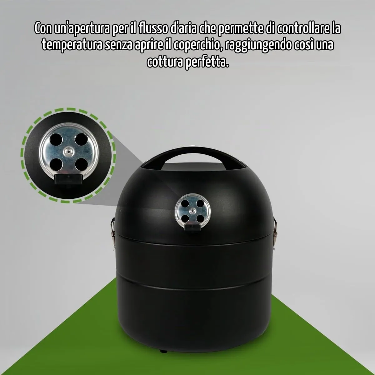 Amig Barbecue a Carbone da Tavolo Ø29 cm Nero Portatile