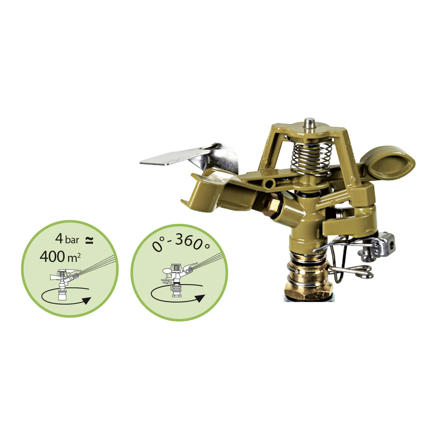 Ribimex Irrigatore a Battente in Metallo senza Puntale 360°