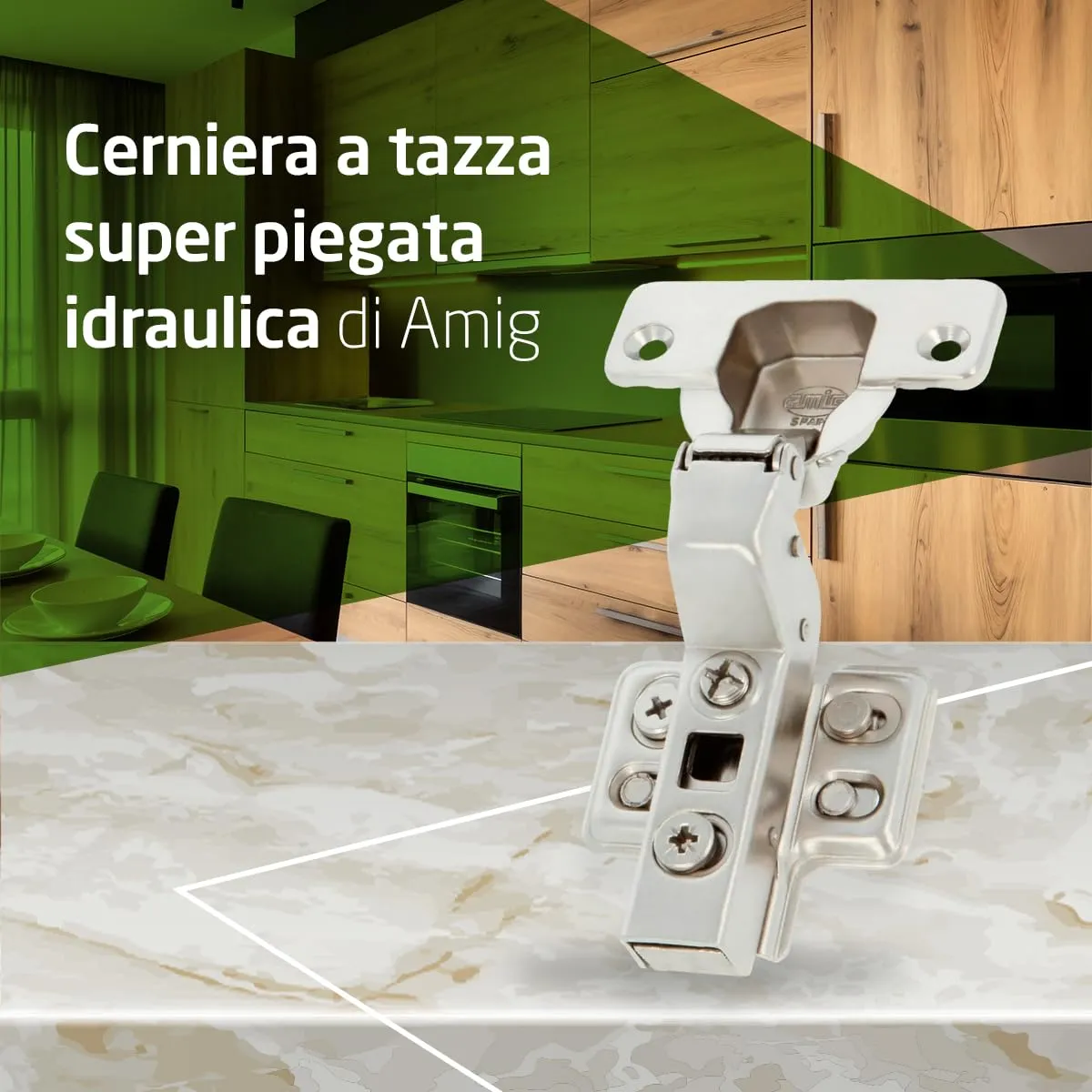 Amig Cerniera a Tazza 35mm nichelata apertura 110°