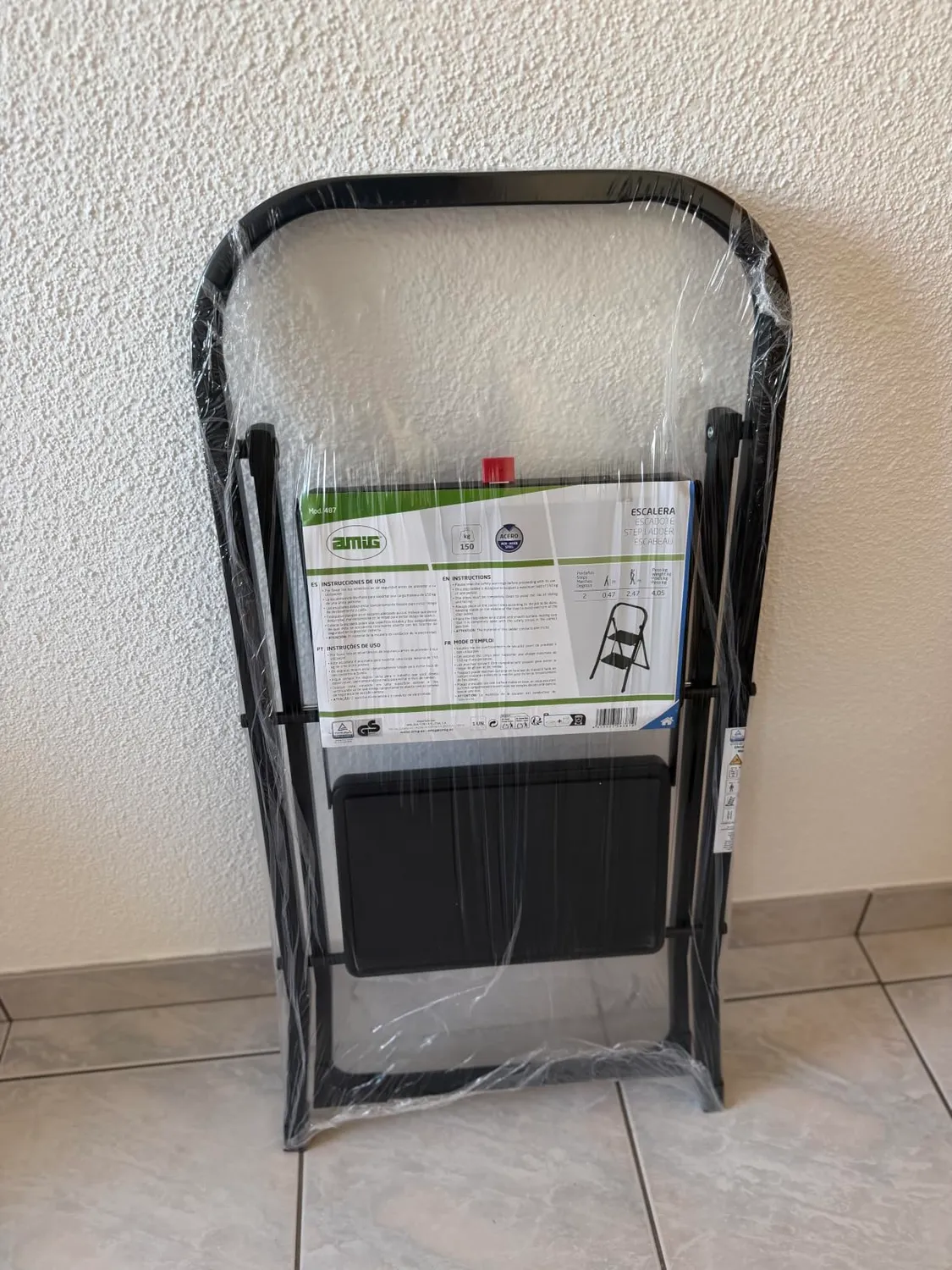 Amig scala pieghevole 2 gradini acciaio bianca 150 kg