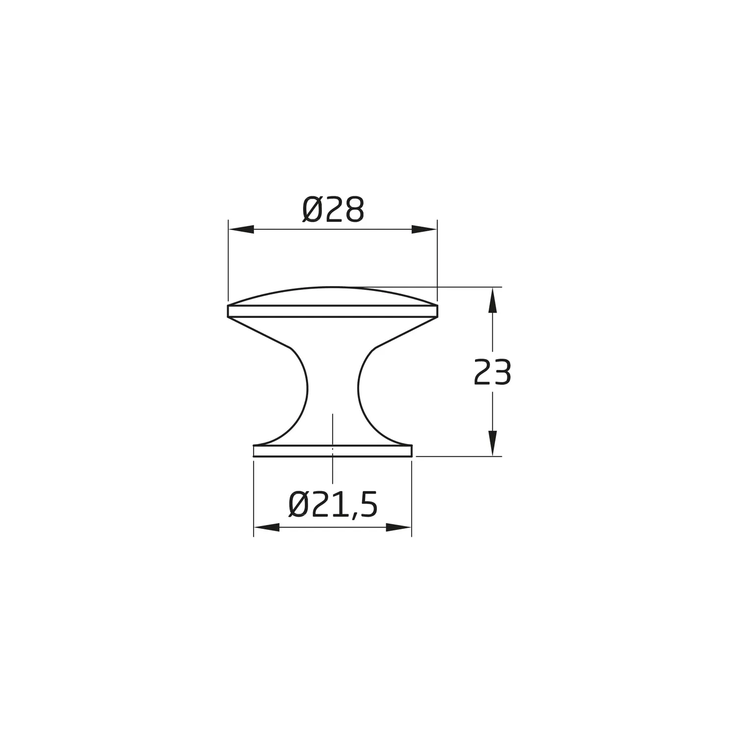 Amig 800 Pomelli Mobili Nero Opaco Ø25 mm 2 Pezzi Zamak