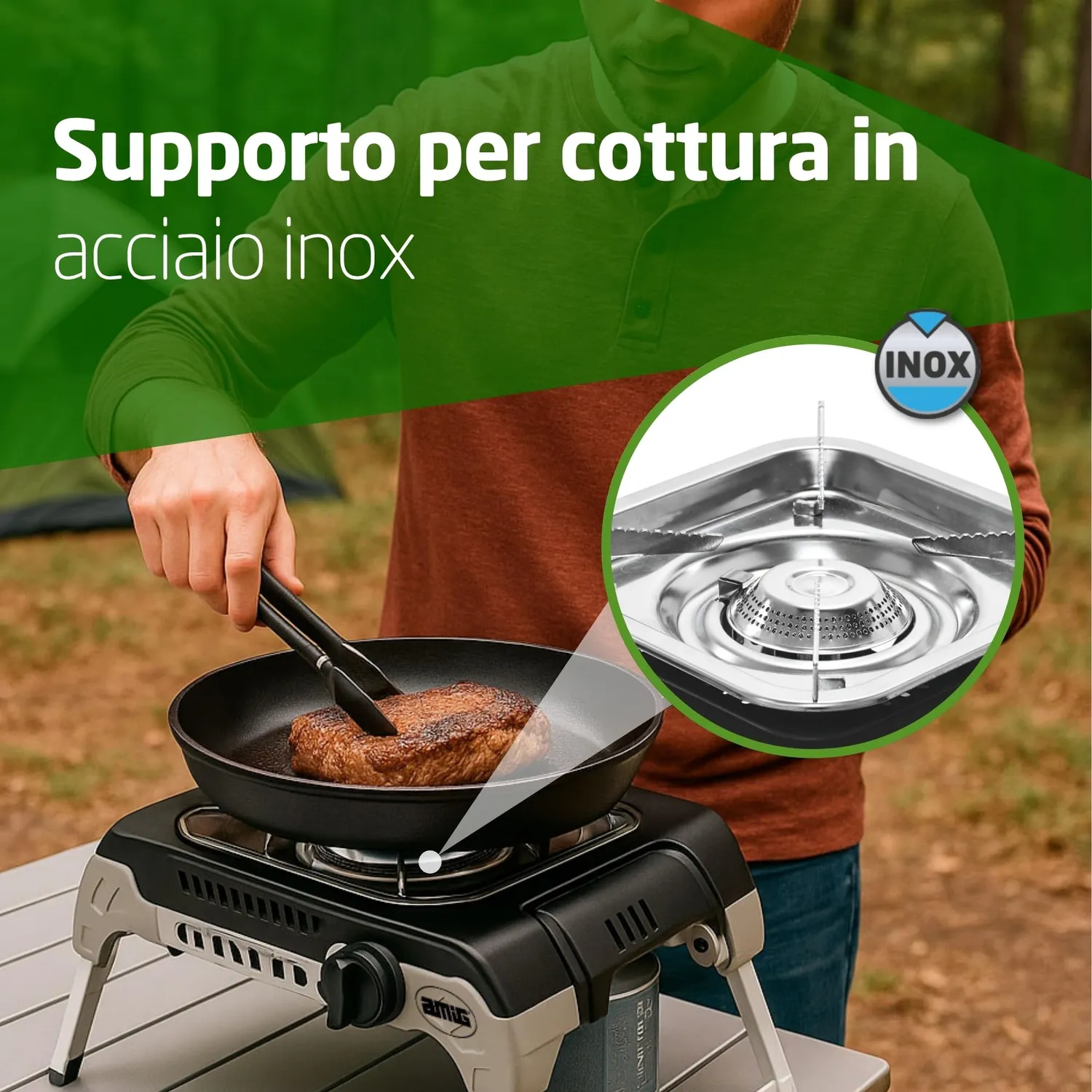 Amig Camping Gas Mount fornello gas portatile 2,4 kW